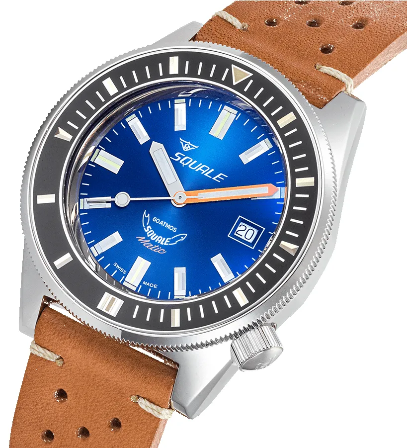 Squale Matic Dark Blue Leather Watch sold by Jura Watches product image thumbnail 3