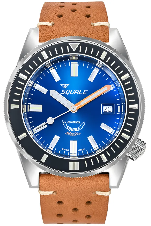 Squale Matic Dark Blue Leather Watch sold by Jura Watches