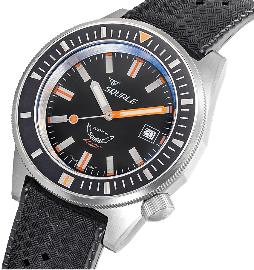 Squale Matic Satin Black Rubber Watch sold by Jura Watches product image thumbnail 4