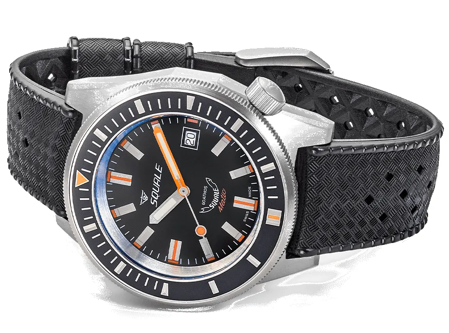Squale Matic Satin Black Rubber Watch sold by Jura Watches product image thumbnail 3