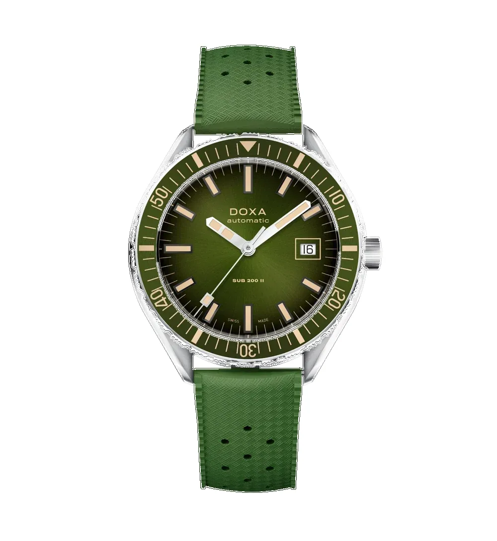 Doxa Sub 200 II Sea Emerald Rubber Strap Watch sold by Jura Watches