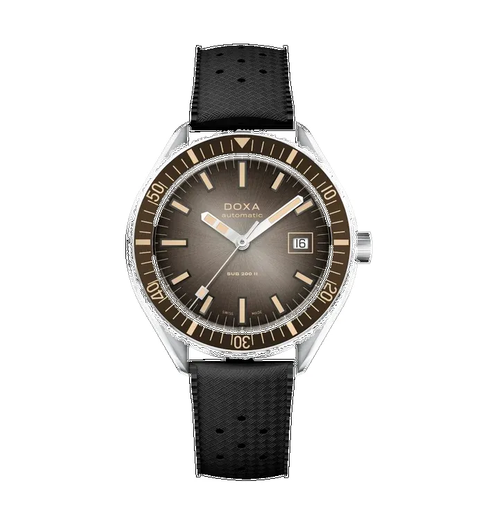 Doxa Sub 200 II Sharkhunter Vintage Grey Bezel Rubber Strap Watch sold by Jura Watches