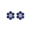 18ct White Gold 0.46ct Sapphire Diamond Floral Cluster Earrings sold by Jura Watches