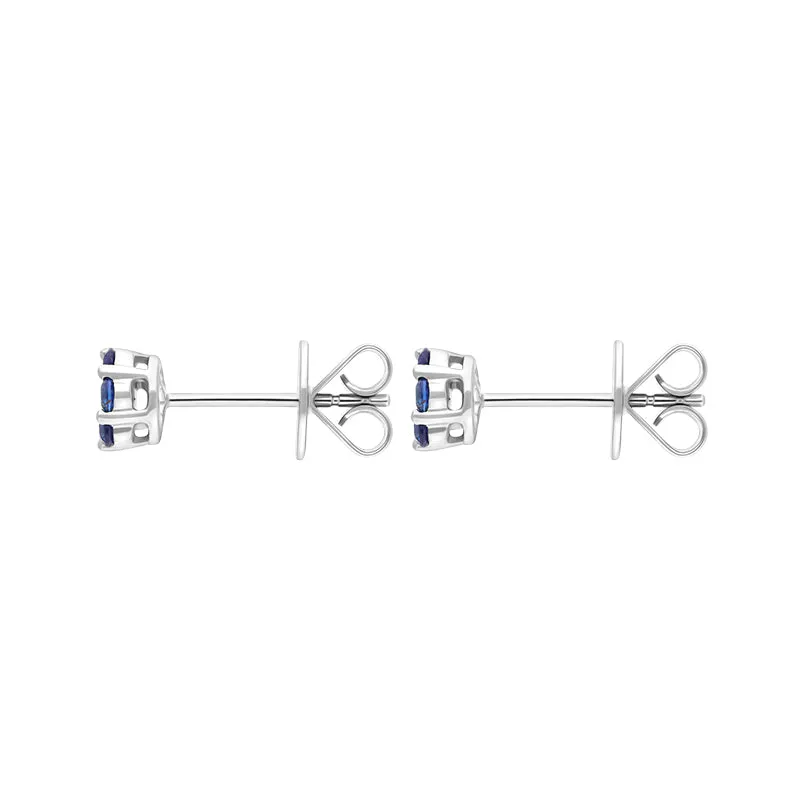 18ct White Gold 0.46ct Sapphire Diamond Floral Cluster Earrings sold by Jura Watches product image thumbnail 2
