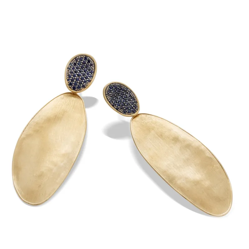 Marco Bicego Lunaria Alta 18ct Yellow Gold Sapphire Drop Earrings sold by Jura Watches