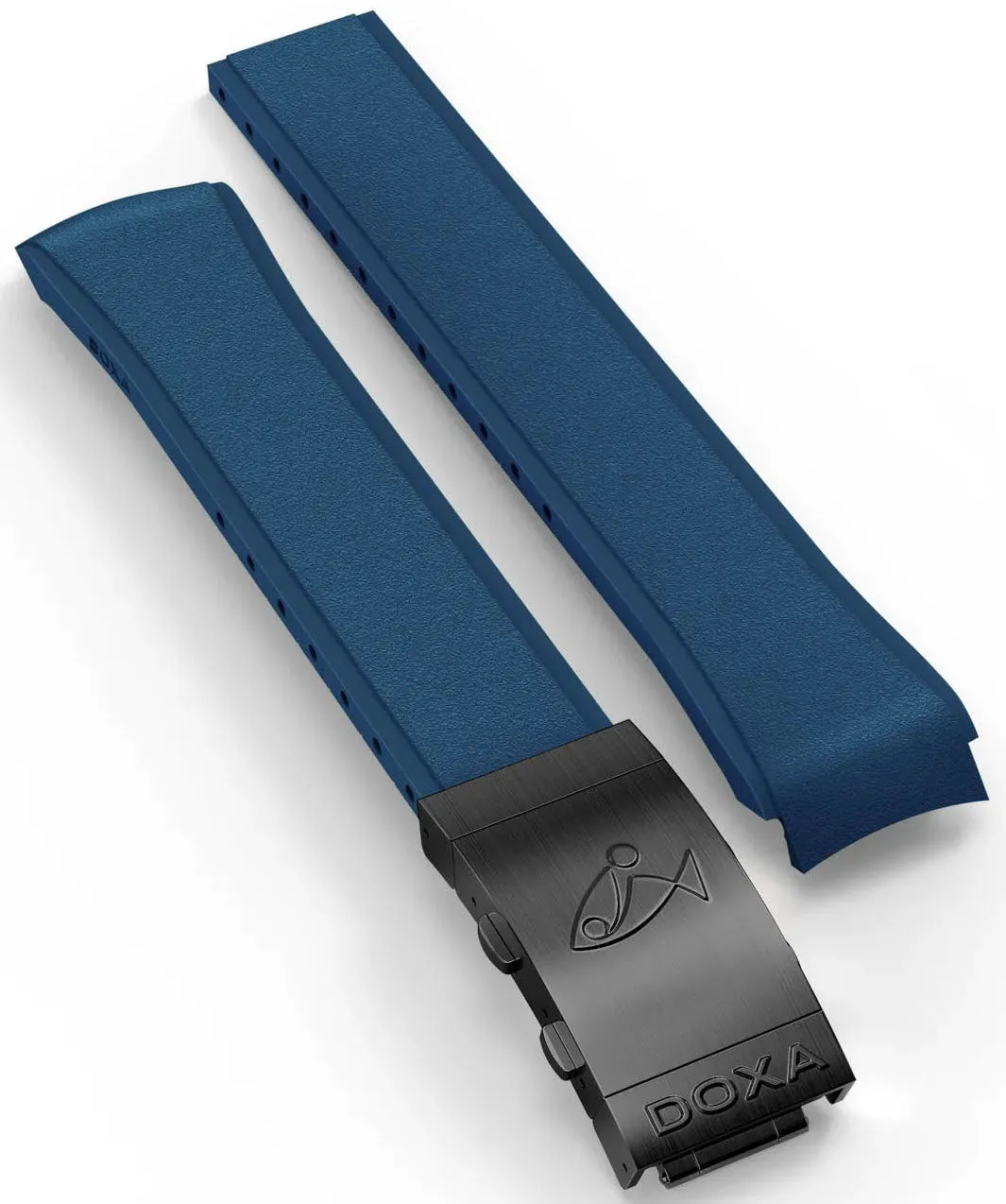 Doxa Strap SUB 300 Carbon Rubber Navy Blue With Folding Clasp sold by Jura Watches