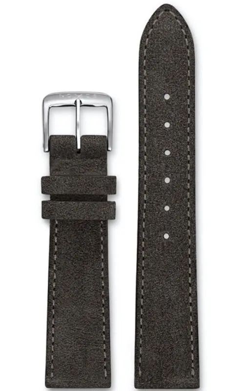 Nomos Glashutte Strap Velour Leather Anthracite 19 mm Short sold by Jura Watches