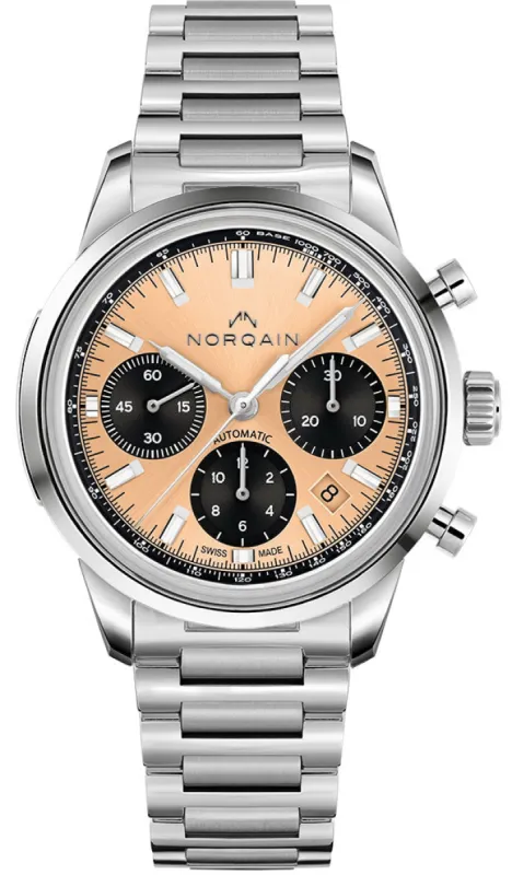 Norqain Freedom 60 Chrono 40mm Peach Bracelet Limited Edition Watch made by Jura Watches
