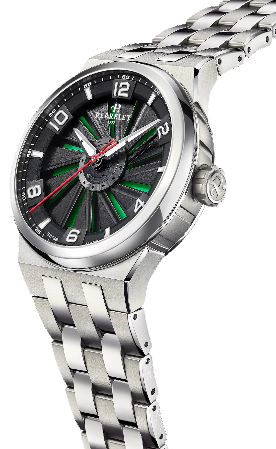 Perrelet Turbine Titanium 41 Green Bracelet Watch sold by Jura Watches product image thumbnail 3