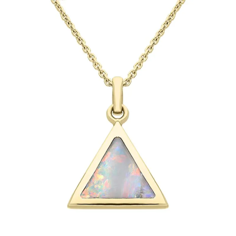 9ct Yellow Gold Opal Flat Triangle Necklace sold by Jura Watches
