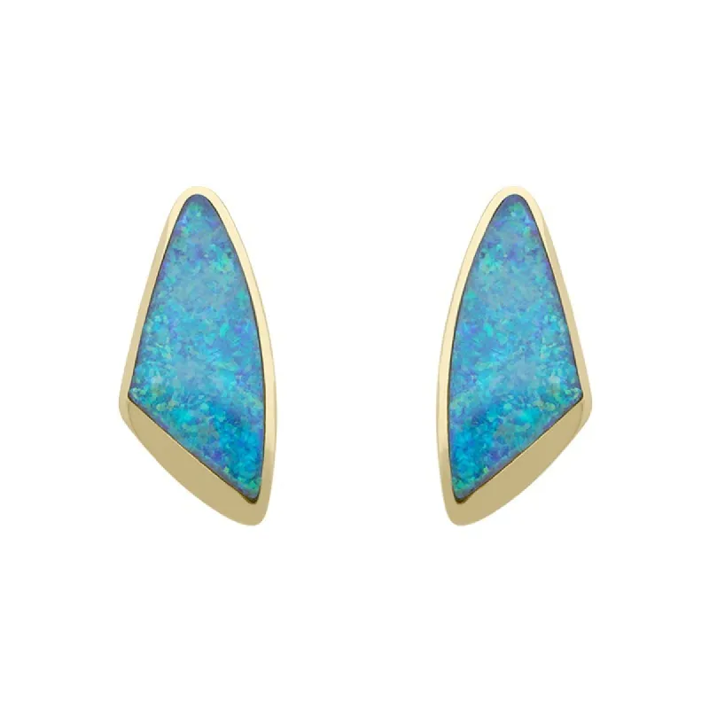 18ct Yellow Gold Opal Unique Stud Earrings D sold by Jura Watches