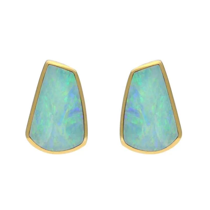 18ct Yellow Gold Opal Abstract Stud Earrings D made by Jura Watches