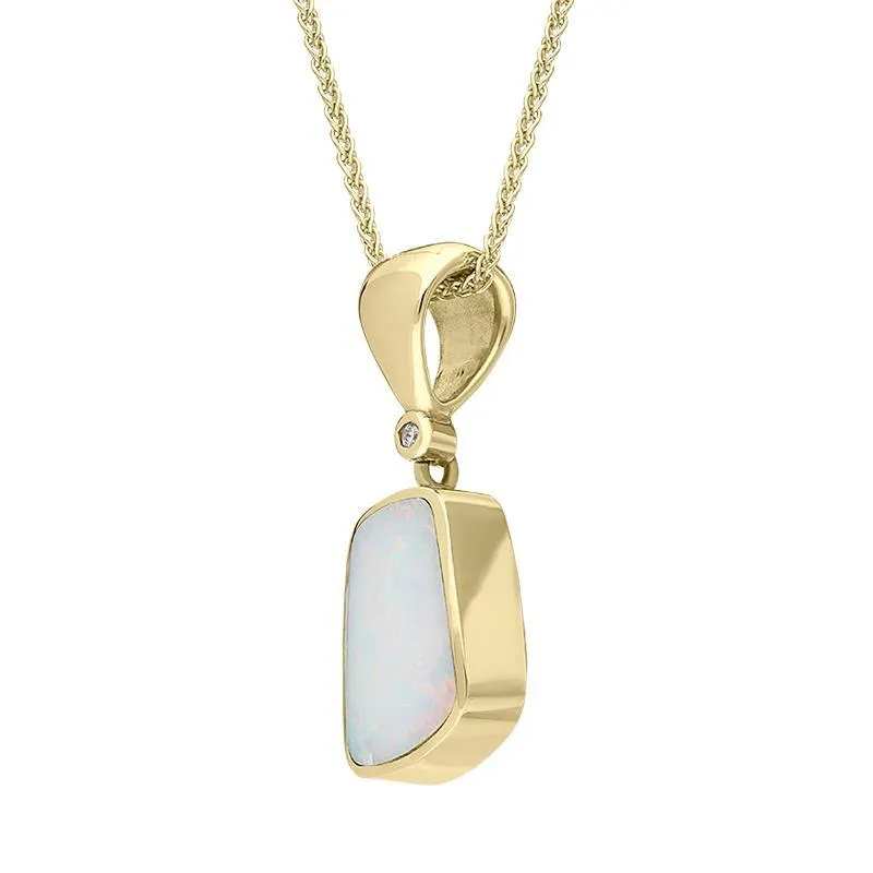 18ct Yellow Gold Opal Diamond Oblong Necklace D sold by Jura Watches product image thumbnail 2