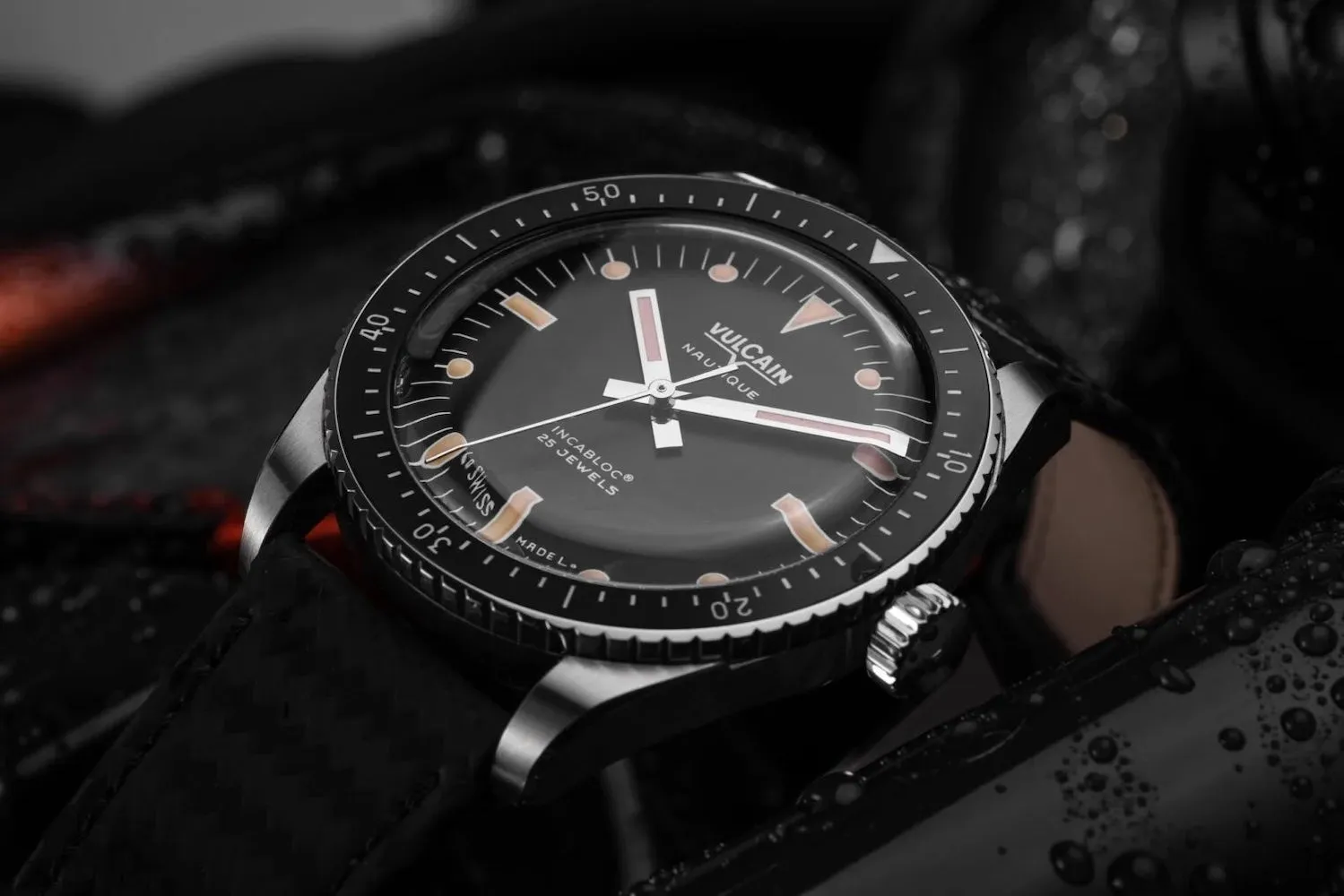 Vulcain Skindiver Black Leather Watch sold by Jura Watches product image thumbnail 2