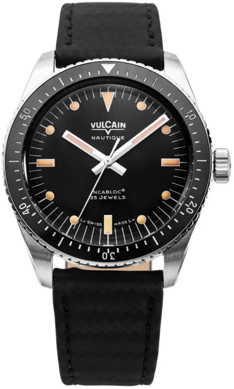 Vulcain Skindiver Black Leather Watch sold by Jura Watches