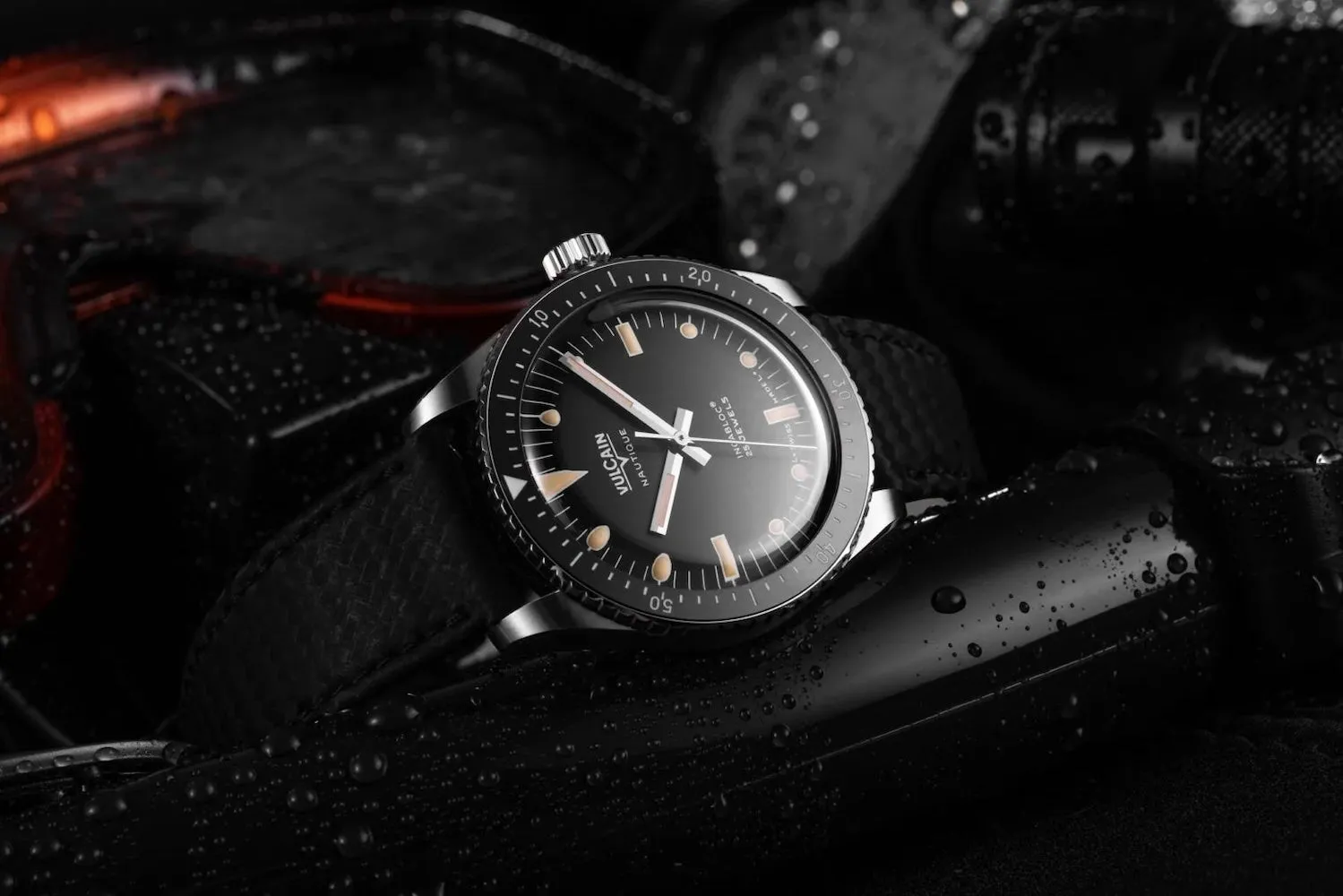 Vulcain Skindiver Black Leather Watch sold by Jura Watches product image thumbnail 4