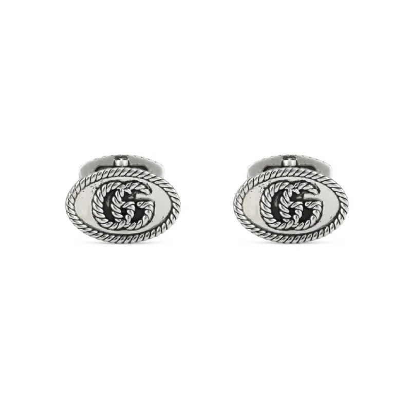 Gucci GG Marmont Sterling Silver Double G Cufflinks- D made by Jura Watches