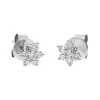 18ct White Gold Diamond Cluster Flower Stud Earrings sold by Jura Watches