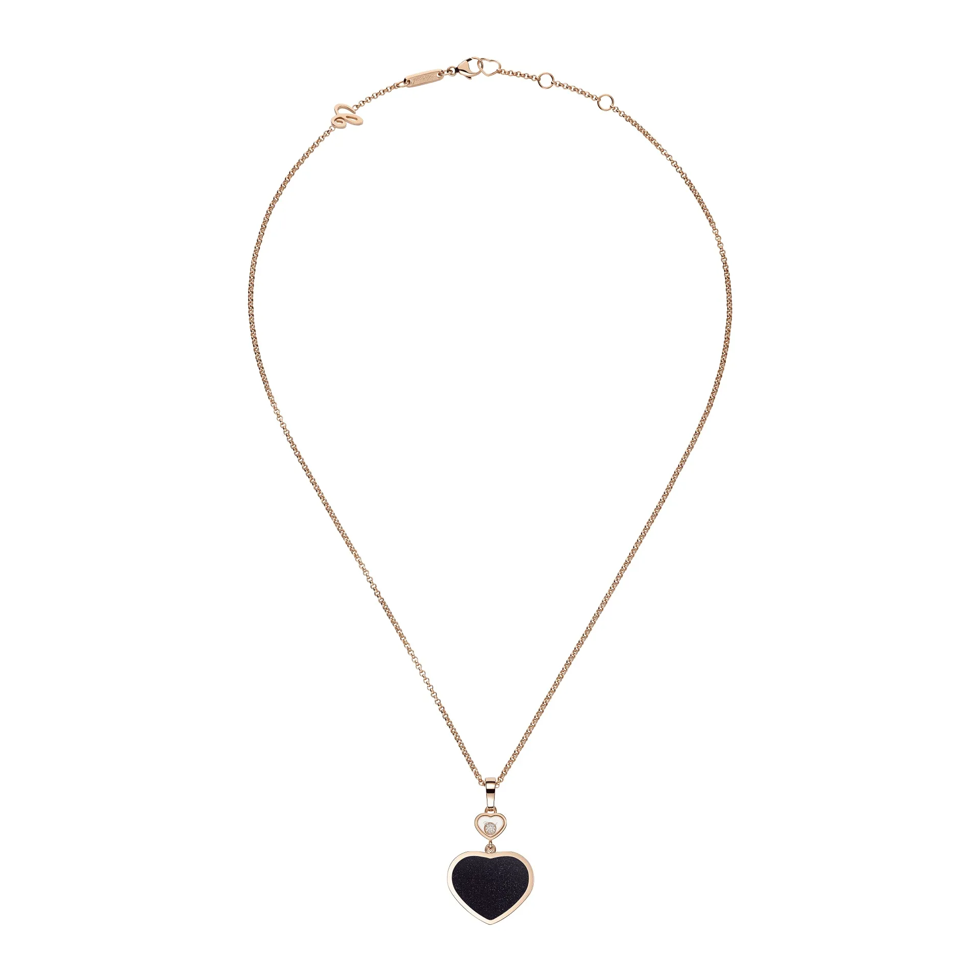 Chopard Happy Hearts 18ct Rose Gold 0.05ct Diamond Aventurine Necklace sold by Jura Watches product image thumbnail 3