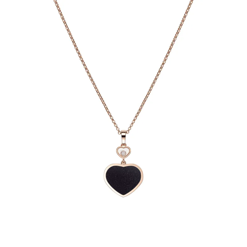 Chopard Happy Hearts 18ct Rose Gold 0.05ct Diamond Aventurine Necklace sold by Jura Watches