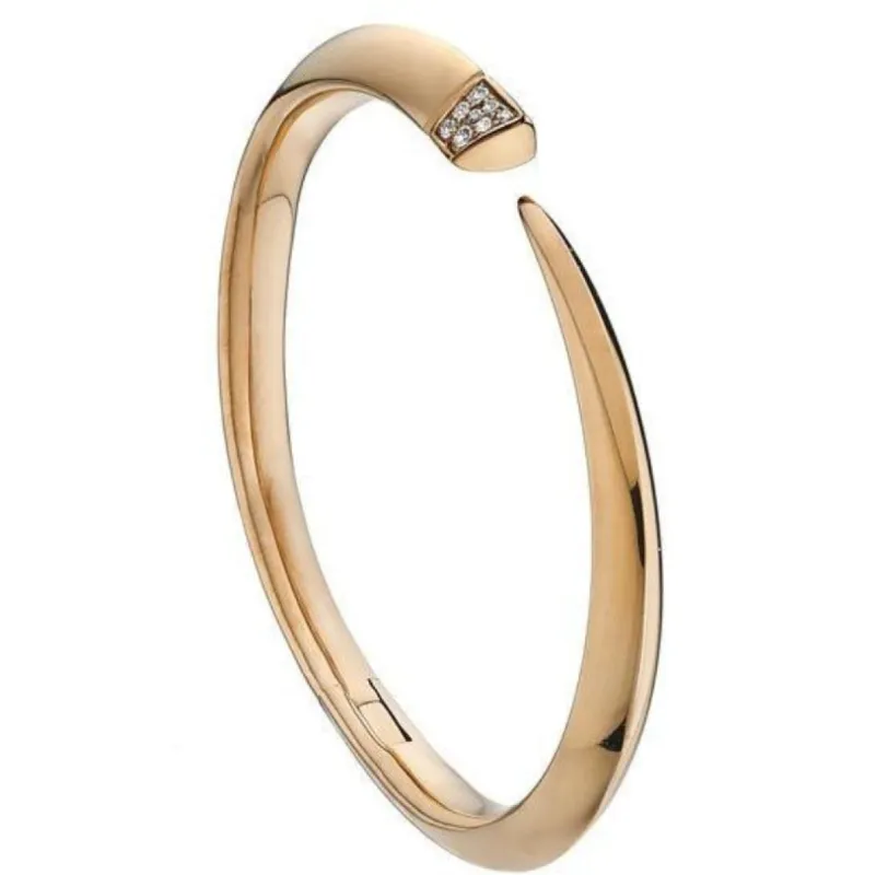 Shaun Leane Sabre 18ct Rose Gold Plated Sterling Silver Diamond Tusk Bangle D sold by Jura Watches