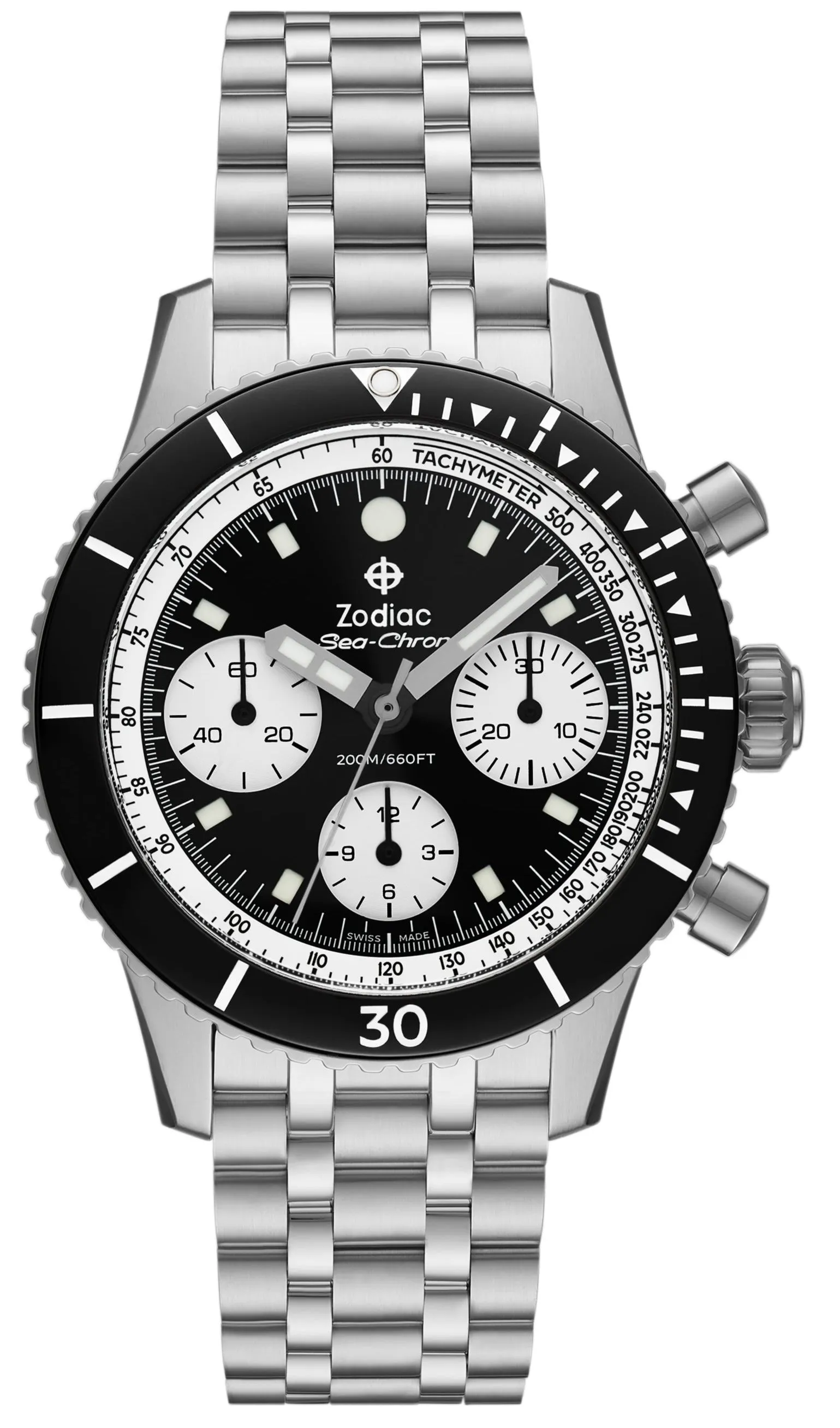 Zodiac Sea-Chron Black Watch sold by Jura Watches