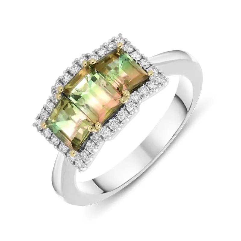 18ct White Gold 1.53ct Tourmaline 0.20ct Diamond Ring sold by Jura Watches
