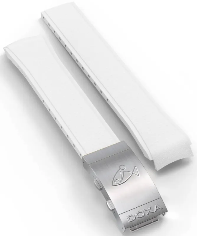 Doxa Strap SUB 1500T Rubber White With Folding Clasp sold by Jura Watches