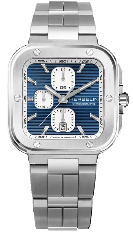 Herbelin Cap Camarat Square Chronograph Watch made by Jura Watches