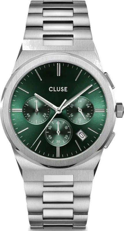 Cluse Vigoureux Chrono Green Silver made by Jura Watches