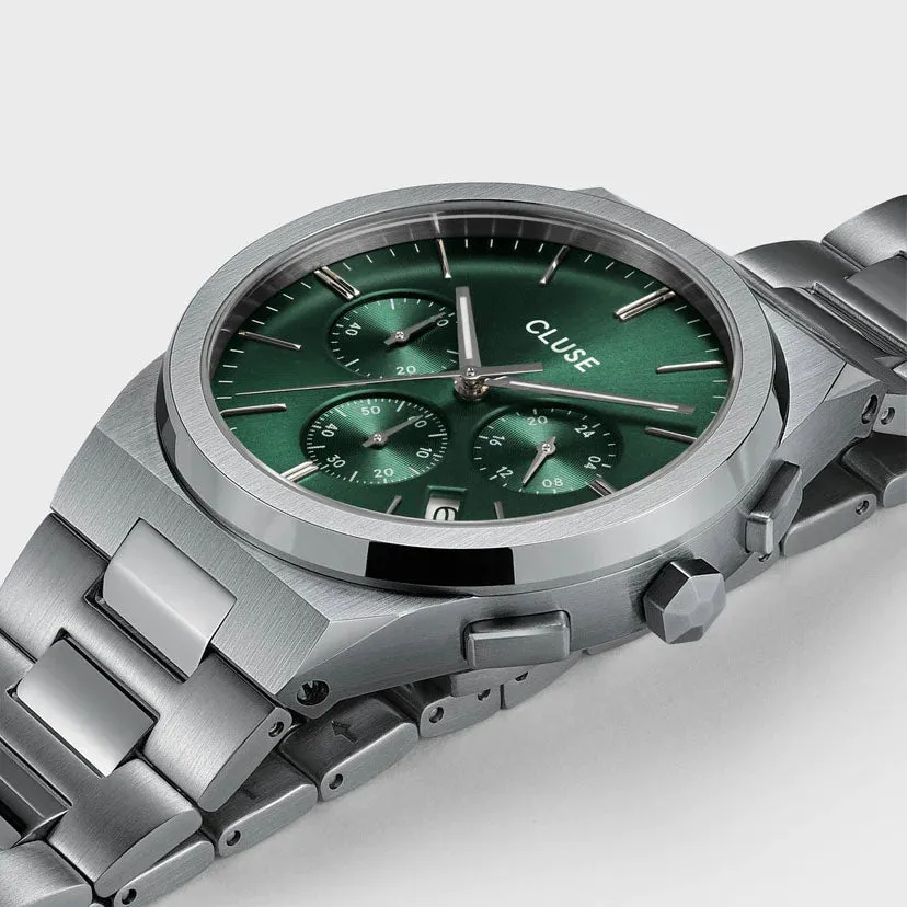 Cluse Vigoureux Chrono Green Silver sold by Jura Watches product image thumbnail 2