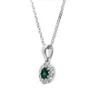 18ct White Gold Emerald Diamond Cluster Pendant sold by Jura Watches