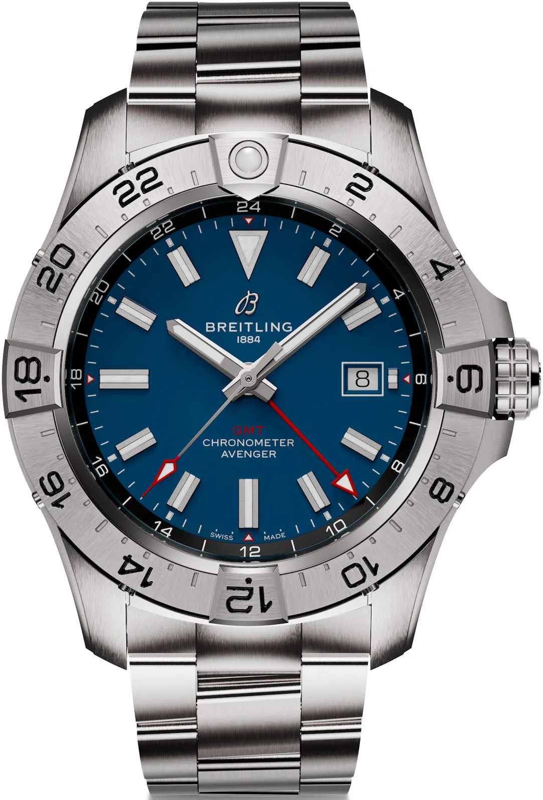 Breitling Avenger Automatic GMT 44 Blue Bracelet Watch sold by Jura Watches