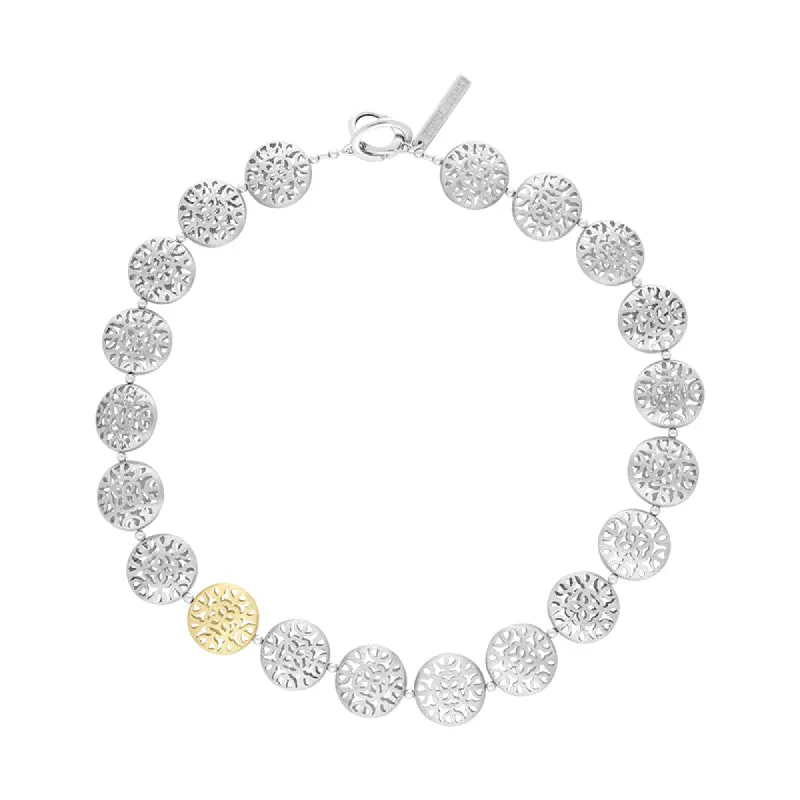 Sterling Silver Gold Plated Cut Out Floral Bracelet D sold by Jura Watches
