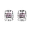 18ct White Gold 0.53ct Pink Sapphire Hoop Earrings sold by Jura Watches