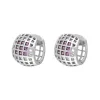 18ct White Gold 0.53ct Pink Sapphire Hoop Earrings sold by Jura Watches