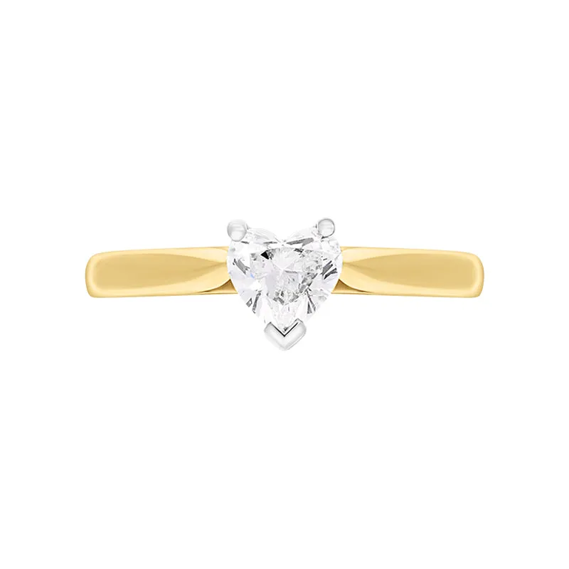 18ct Yellow Gold 0.42ct Diamond Heart Cut Solitaire Ring sold by Jura Watches product image thumbnail 2