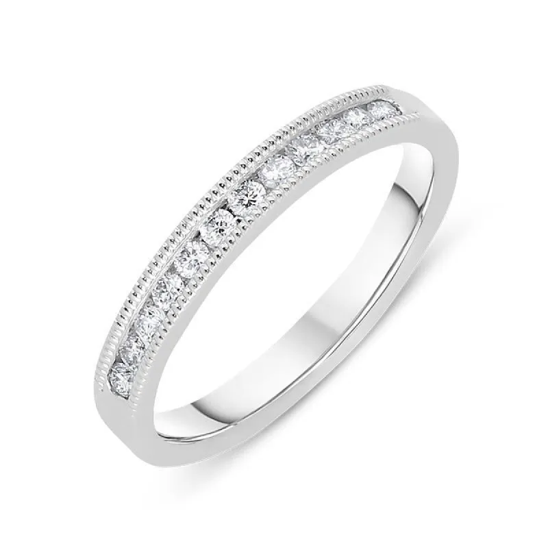 18ct White Gold 0.20ct Diamond Wedding Half Eternity Ring sold by Jura Watches