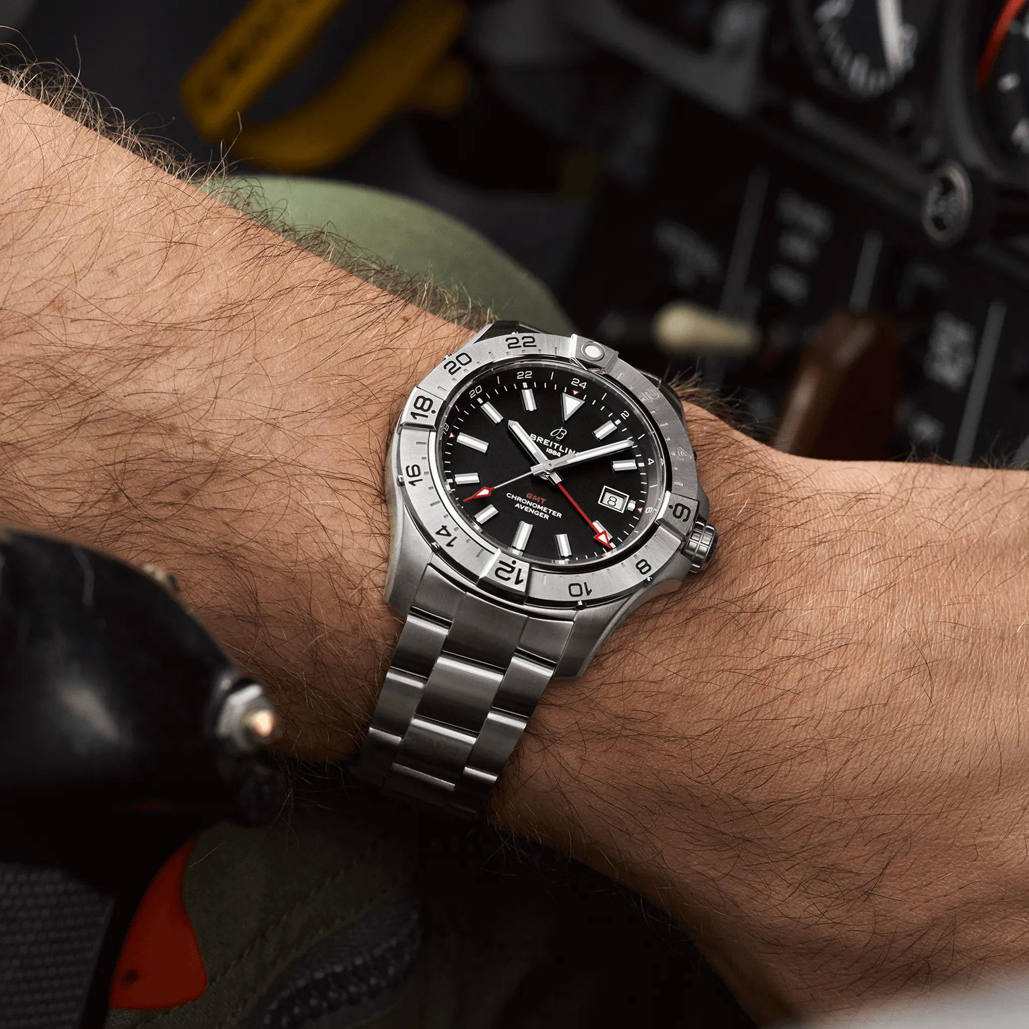 Breitling Avenger Automatic GMT 44 Black Bracelet Watch sold by Jura Watches product image thumbnail 5