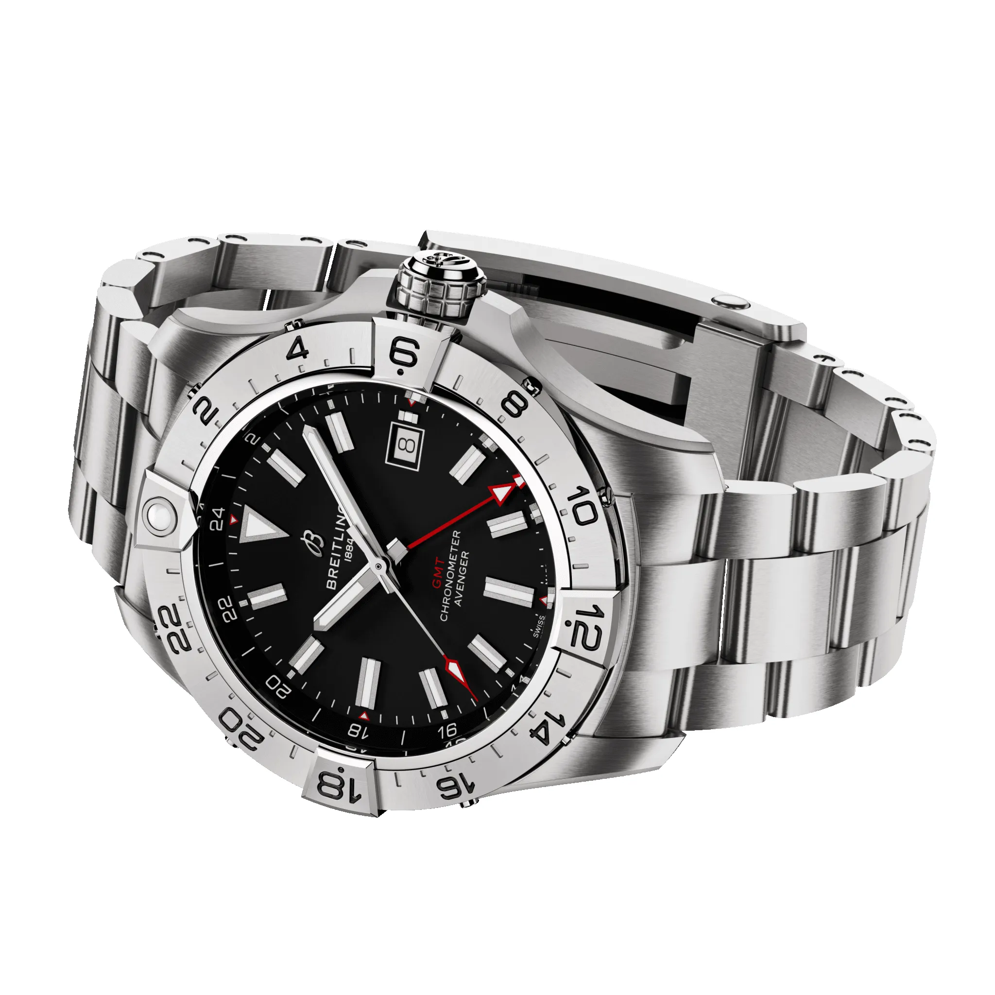 Breitling Avenger Automatic GMT 44 Black Bracelet Watch sold by Jura Watches product image thumbnail 3