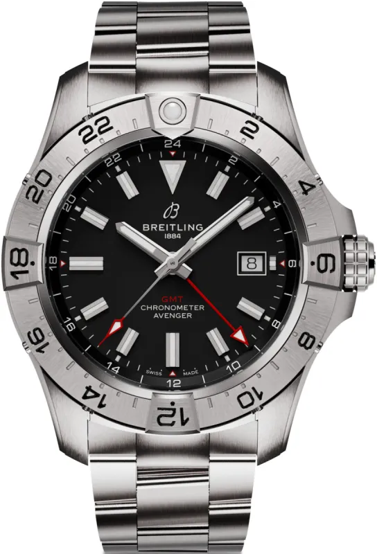 Breitling Avenger Automatic GMT 44 Black Bracelet Watch sold by Jura Watches