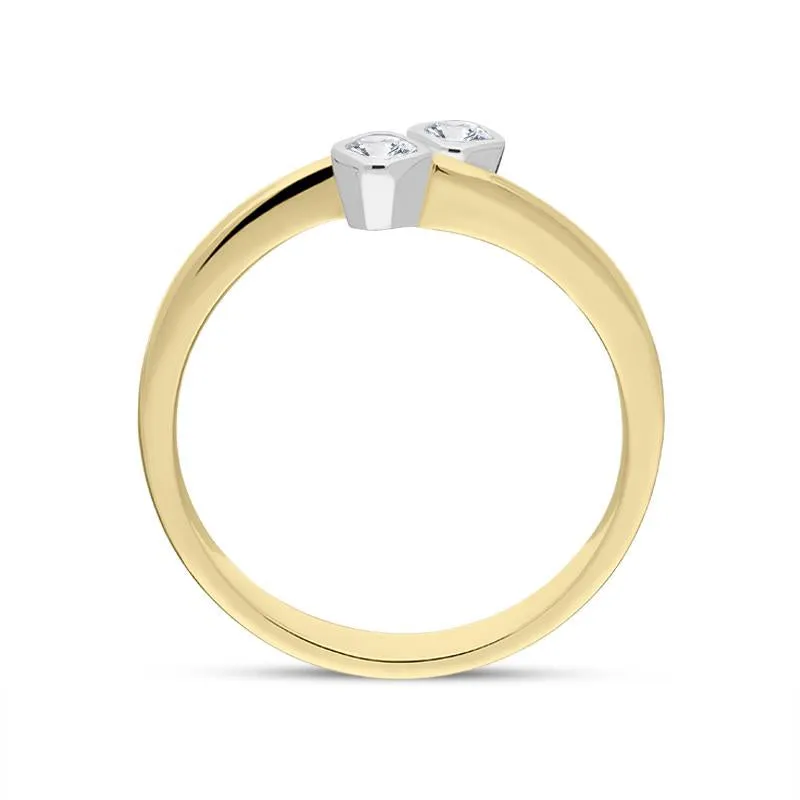 18ct Yellow Gold Double Diamond Twisted Ring D sold by Jura Watches product image thumbnail 2