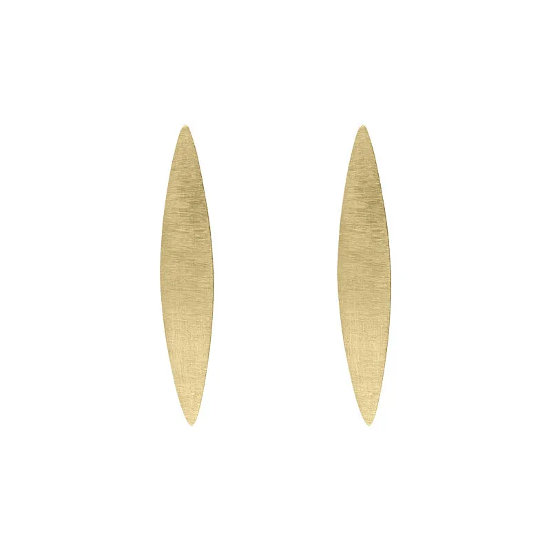 Sterling Silver Gold Plated Long Marquise Drop Earrings D sold by Jura Watches
