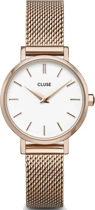 Cluse Watch Boho Chic Petite Mesh White Rose Gold D sold by Jura Watches