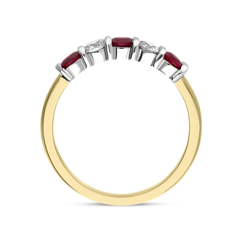 18ct Yellow Gold 0.62ct Ruby Diamond Half Eternity Ring sold by Jura Watches product image thumbnail 3