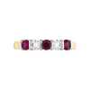 18ct Yellow Gold 0.62ct Ruby Diamond Half Eternity Ring sold by Jura Watches