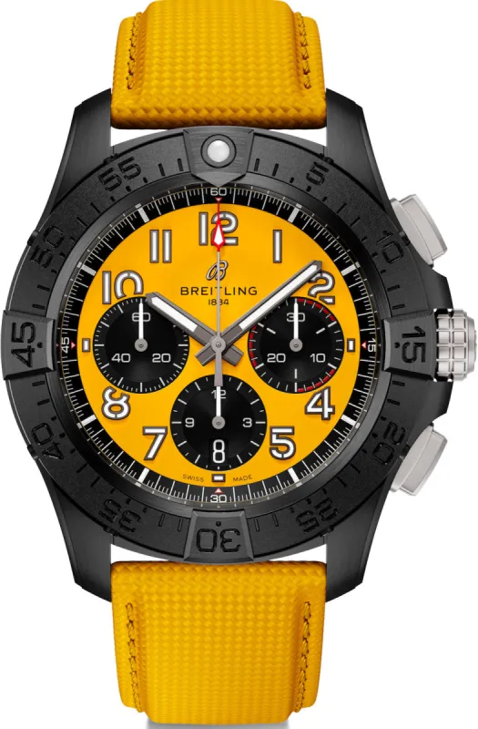 Breitling Avenger B01 Chronograph 44 Night Mission Yellow Watch sold by Jura Watches