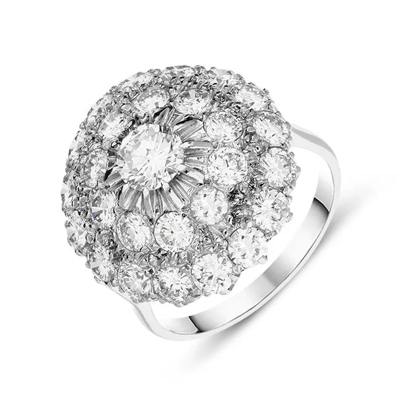 18ct White Gold 3.32ct Diamond Round Cluster Ring D sold by Jura Watches