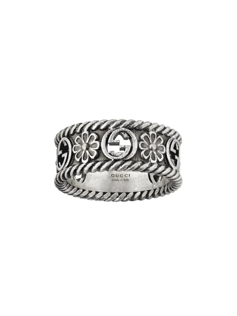 Gucci Interlocking Sterling Silver Motif Flower Ring D sold by Jura Watches product image thumbnail 2