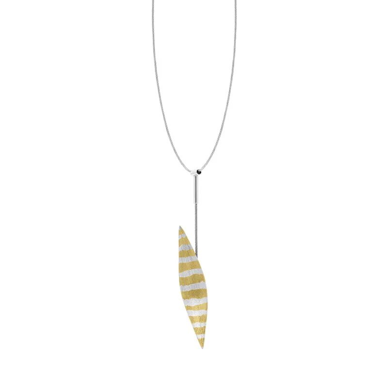 Sterling Silver Curved Long Leaf Dropper Necklace D sold by Jura Watches product image thumbnail 2